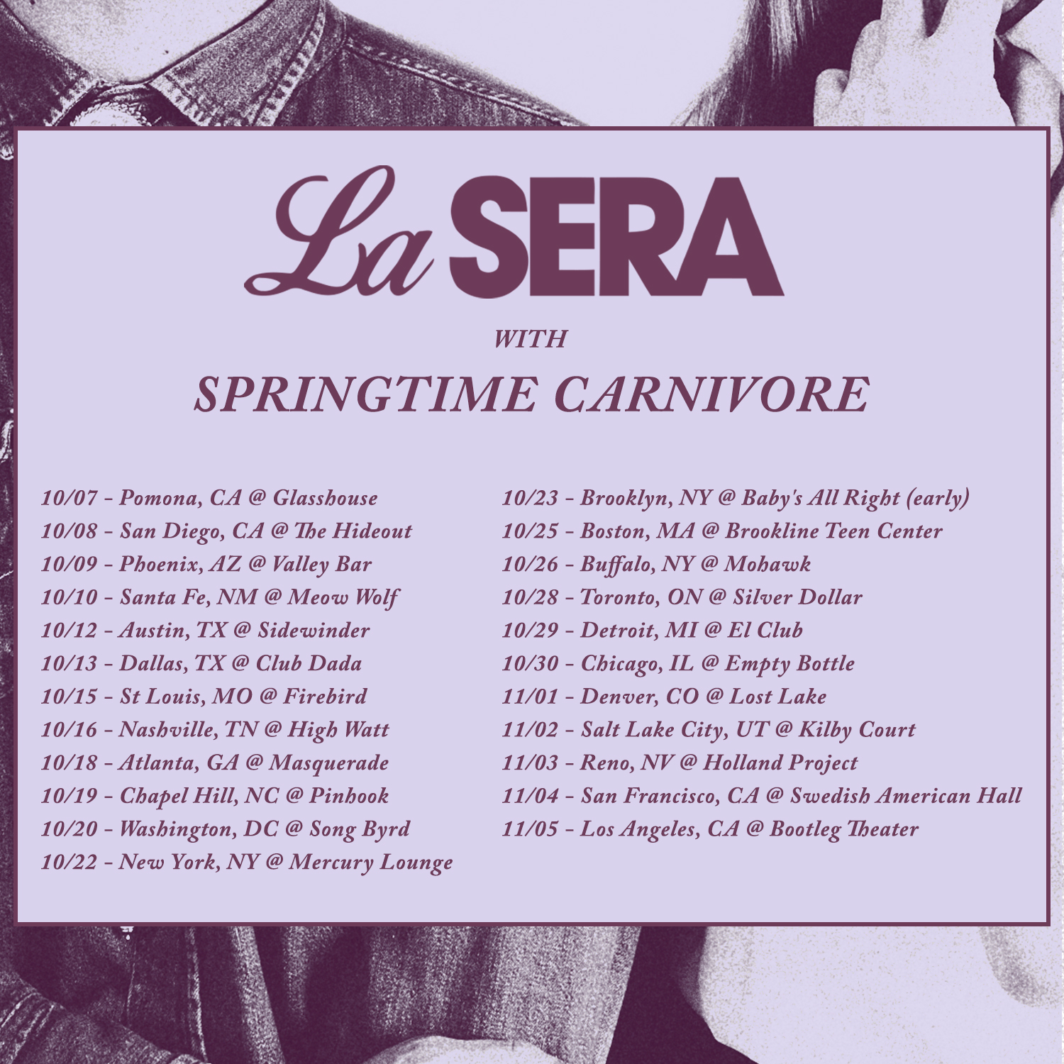 La Sera Announce Fall Tour Dates